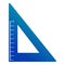 Plastic angle ruler icon, cartoon style