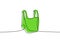 Plastic bag one line colored continuous drawing. Waste bag continuous one line colorful illustration. Vector minimalist