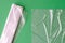 Plastic bag and polyethylene sack roll on green background