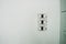 Plastic bare switch stick on white wall in room. this image for