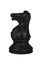 Plastic black chess knight isolated