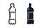 Plastic bottle black icon set. Vector flat style illustration