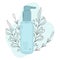 Plastic bottle dispenser with cosmetic lotion for body care and moisturizing