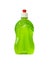 Plastic bottle with green detergent isolated on a white background