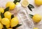 Plastic bottle of organic fresh lemon still water