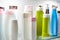 Plastic bottles cosmetic and shampoo