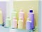 Plastic bottles cosmetic and shampoo