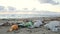 Plastic bottles discarded on pollution dump,ocean sea coast,environmental waste