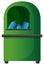 Plastic bottles in green trashcan