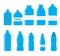 Plastic Bottles Icon Set on White Background