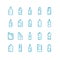 Plastic bottles line vector icons set