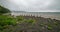 Plastic bottles and other garbage on the shore.