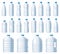 Plastic bottles. Water cooler bottle, PET package for liquids and soda drink beverage vector illustration set