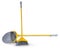 Plastic broom for sweeping floors and dustpan with long handles