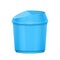 Plastic bucket with handle and lid. Realistic trash bin container. Blue dustbin or basin for water