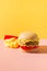 Plastic burger with on yellow