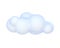 Plastic cartoon blue cloud, abstract icon, render