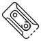 Plastic cassette icon, outline style