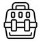 Plastic cat carrier icon outline vector. Travelling pet crate