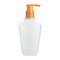 Plastic Clean White Bottle With Yellow Dispenser Pump.