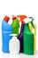 Plastic cleaning bottles in various colors