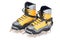 Plastic climbing boots with crampons