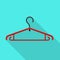 Plastic cloth hanger icon, flat style