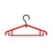 Plastic cloth hanger icon, flat style