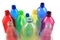 Plastic color bottles isolated