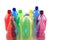 Plastic color bottles isolated