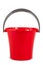 Plastic color bucket with round handle, isolate on white background