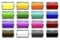 plastic colored buttons in modern style. Blank shiny colored buttons. Banner web buttons. Vector illustration.