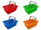 Plastic colorful shopping basket set