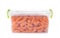 Plastic container with frozen baby carrots