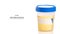 Plastic container with urine analysis pattern