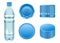 Plastic cork vector realistic set icon. Vector illustration bottle of cap on white background. Isolated realistic set