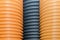 Plastic corrugated pipes for water supply, sewage, plumbing