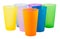 Plastic cups of various color
