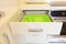 Plastic cutlery tray in kitchen drawer