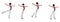 Plastic exercises and gymnastics. Girls with outstretched arms trains flexibility and balance