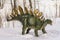 Plastic figure of a dinosaur in dinopark