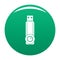 Plastic flash drive icon vector green