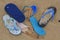 Plastic flip flop rubbish background