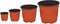 Plastic flowerpots on a white background.