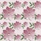 Plastic flowers in the shape of Japanese sakura. 3D background.