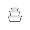 Plastic food containers outline icon