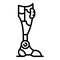 Plastic foot prosthesis icon, outline style