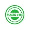 Plastic free green badge. Recycle circle. Certificate emblem label. Vector illustration.
