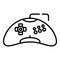 Plastic game joystick icon, outline style