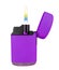 Plastic gas lighter with flame - violet
